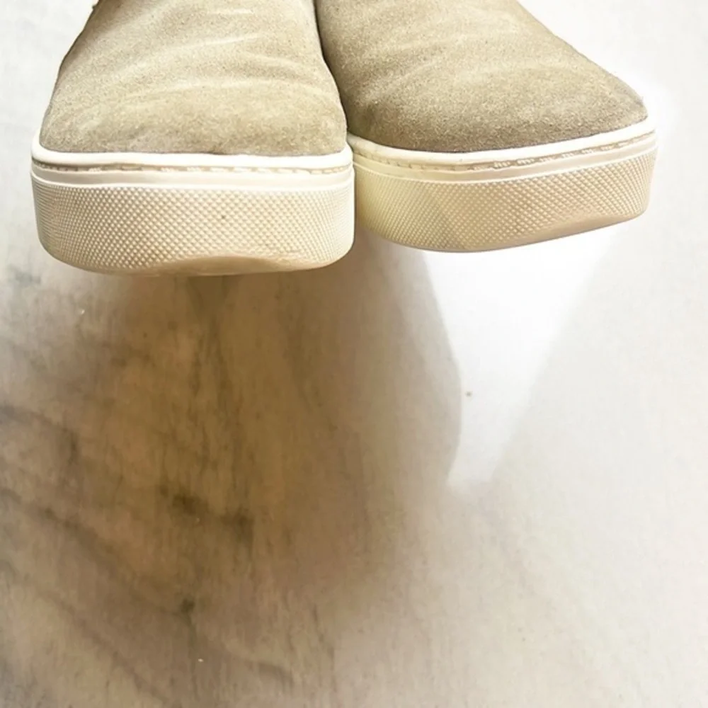 Vince Warren Platform Slip-On Sneakers Taupe Suede size 7